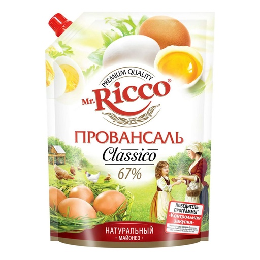 [28_59_0013] Mayonnaise  Майонез (Mr. Ricco) Провансаль (67% жирн) 1/750gr 1/800ml 12pc (НВ) /Mr. Ricco 59/  28_59_0013