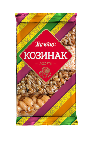 [07_14_0060] Caramel Козинак ассорти (арахисовый, кунжутный, подсолнечный) 1/225gr 24pc /Timosha 14/  07_14_0060